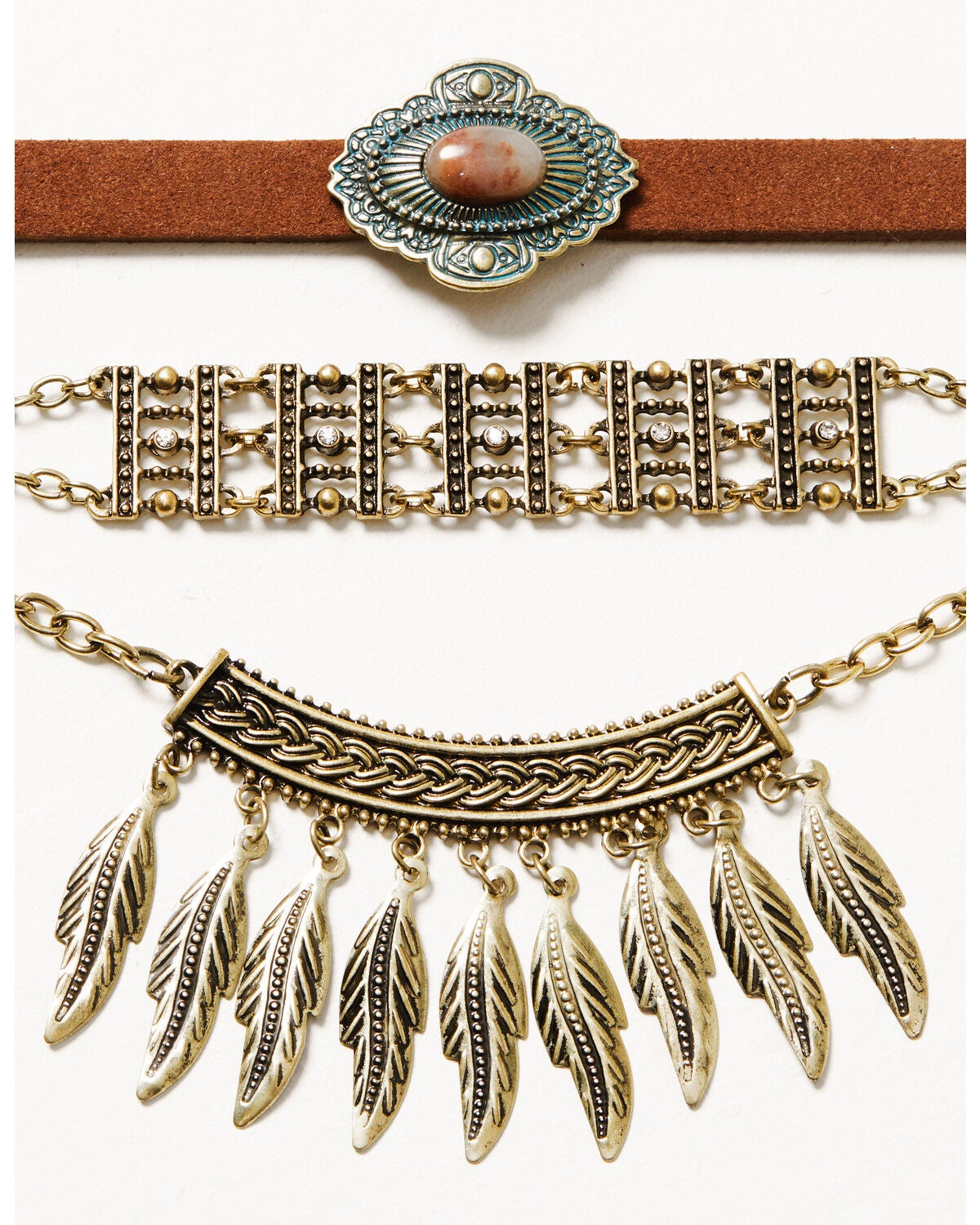 Image #2 - Shyanne Women's Winslow Concho Choker Necklace, Gold, hi-res