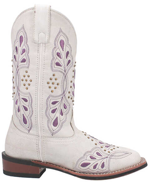 Image #2 - Laredo Women's Dionne Western Boots - Broad Square Toe, White, hi-res