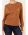 Image #3 - Carhartt Women's Loose Fit Lightweight Long Sleeve Pocket T-Shirt, Brown, hi-res