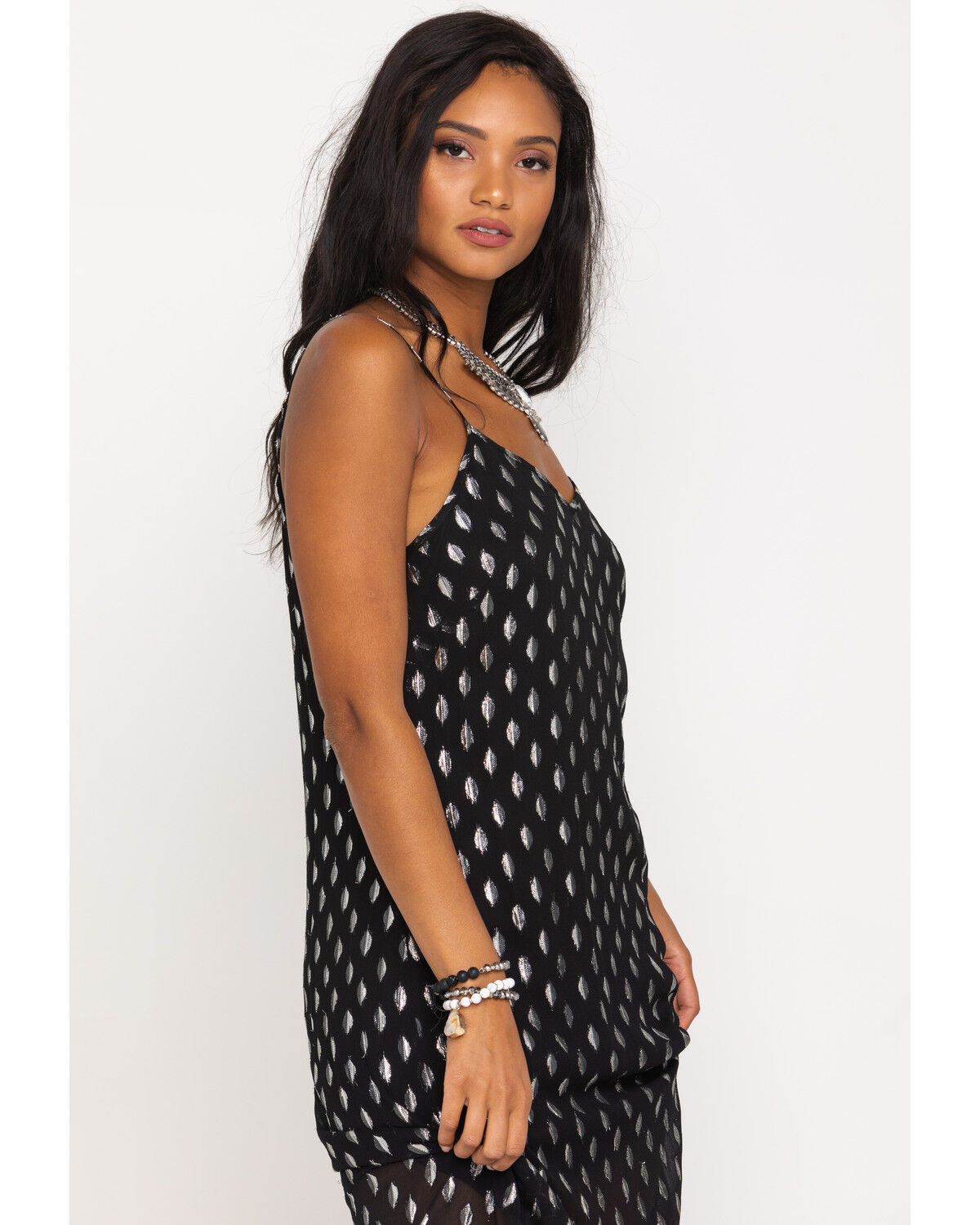 Image #3 - Band of the Free Women's Black Dot Slip Midi Dress, , hi-res