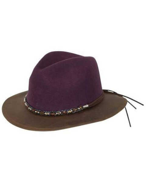 Outback Trading Co. Men's Canberra Felt Western Fashion Hat , Purple, hi-res