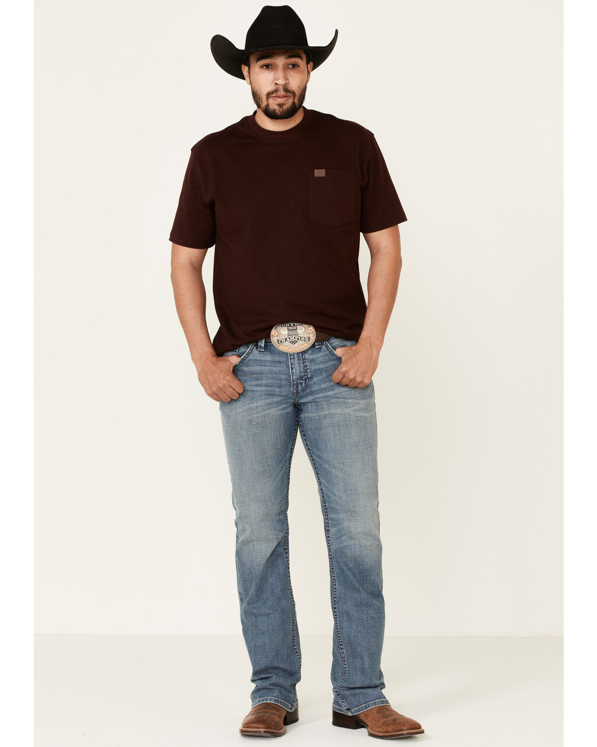 Image #1 - Moonshine Spirit Men's Hang Fire Medium/Light Wash Stretch Slim Bootcut Jeans, , hi-res