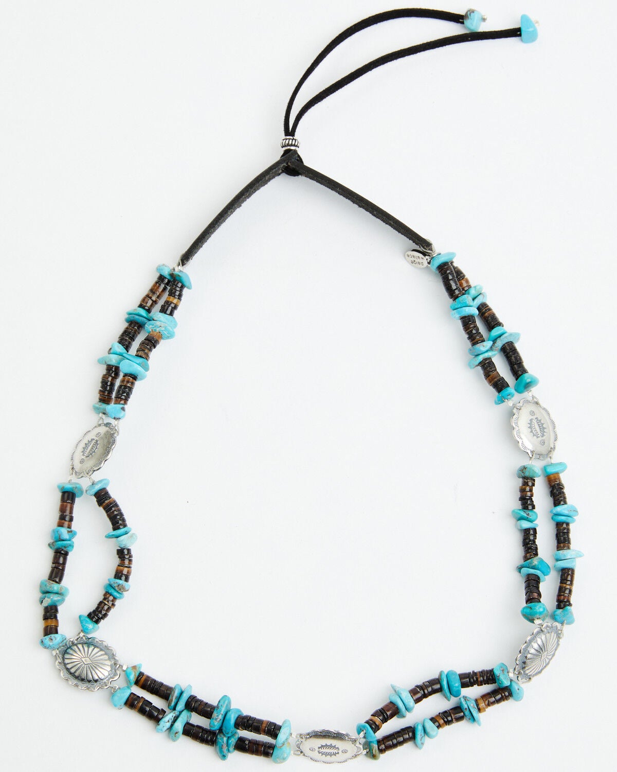 Image #3 - Paige Wallace Turquoise Stone Concho Hat Band, Black, hi-res