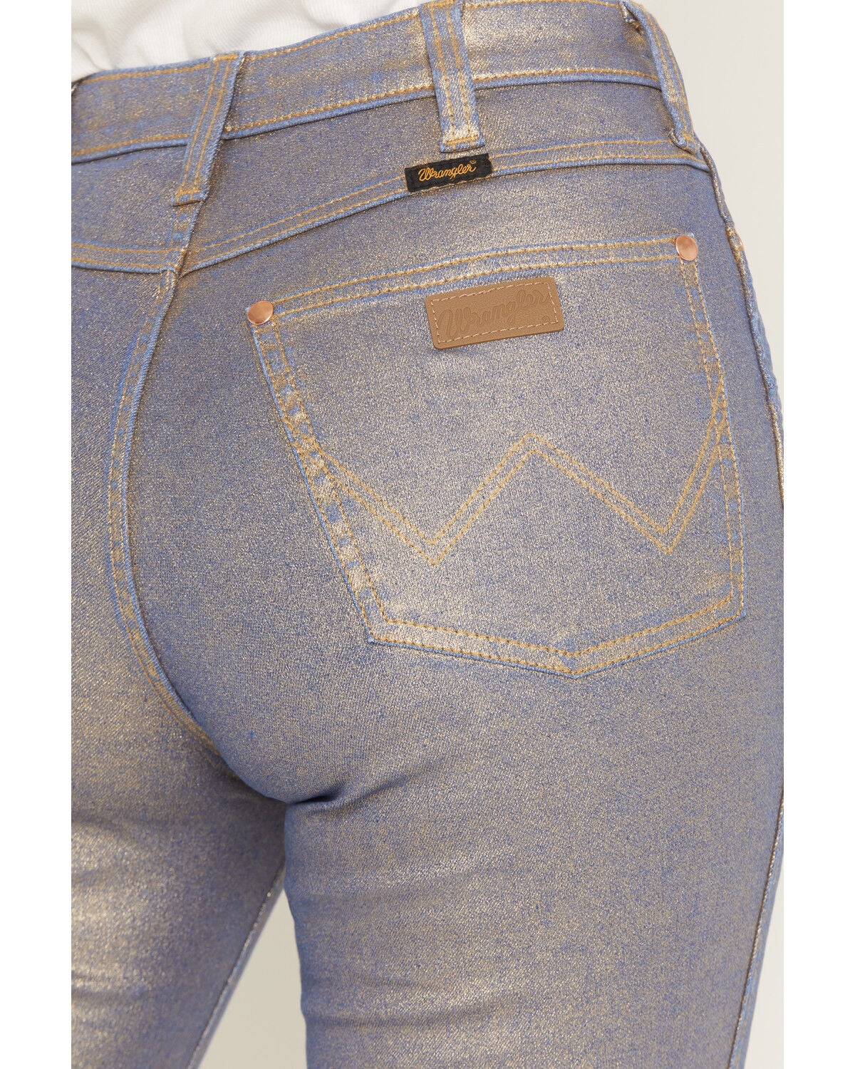 Image #4 - Wrangler X Lainey Wilson Women's Glitter High Rise Flare Stretch Denim Jeans, Multi, hi-res