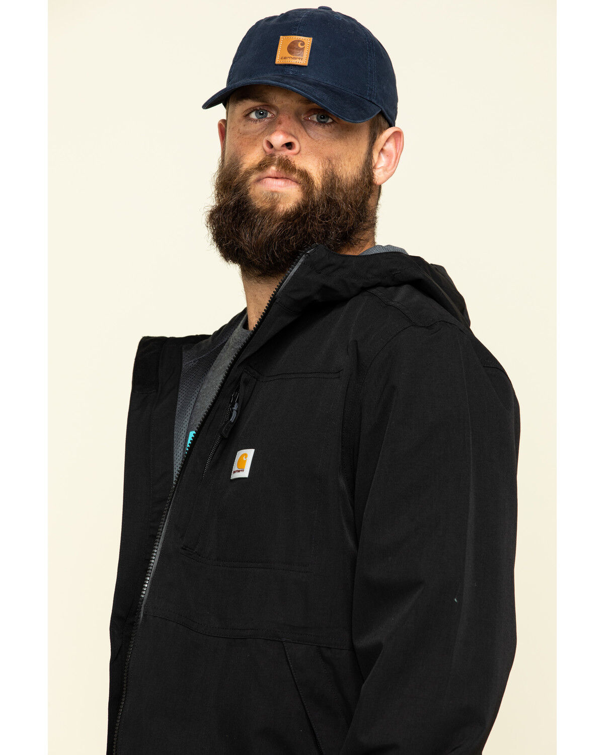 Image #4 - Carhartt Men's Black Storm Defender Midweight Hooded Work Jacket, , hi-res