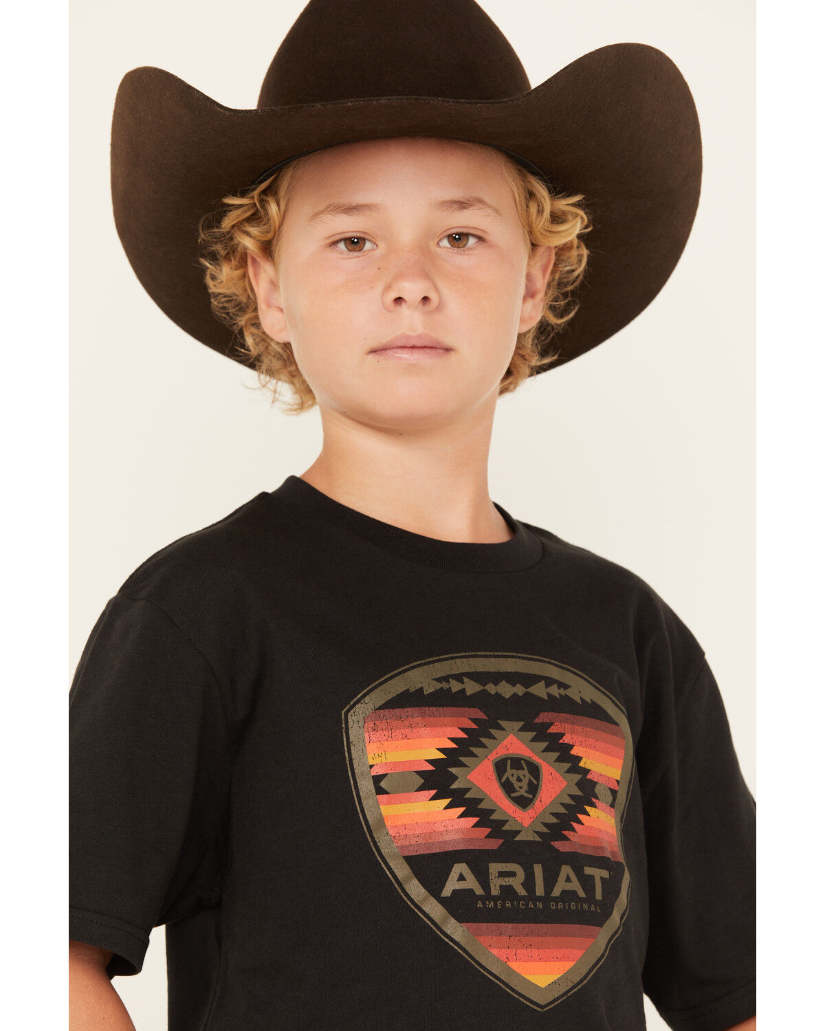 Image #2 - Ariat Boys' Boot Barn Exclusive Geo Logo Short Sleeve Graphic T-Shirt, Black, hi-res