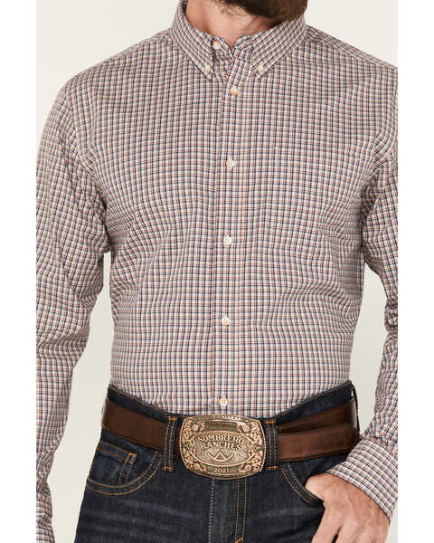 Image #3 - Cody James Men's Rowdy Plaid Print Long Sleeve Button-Down Western Shirt, Tan, hi-res