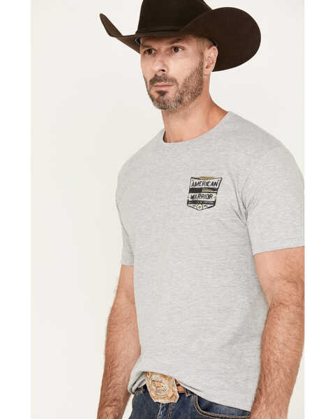 Image #2 - Howitzer Men's American Warrior Graphic Short Sleeve T-Shirt, Heather Grey, hi-res
