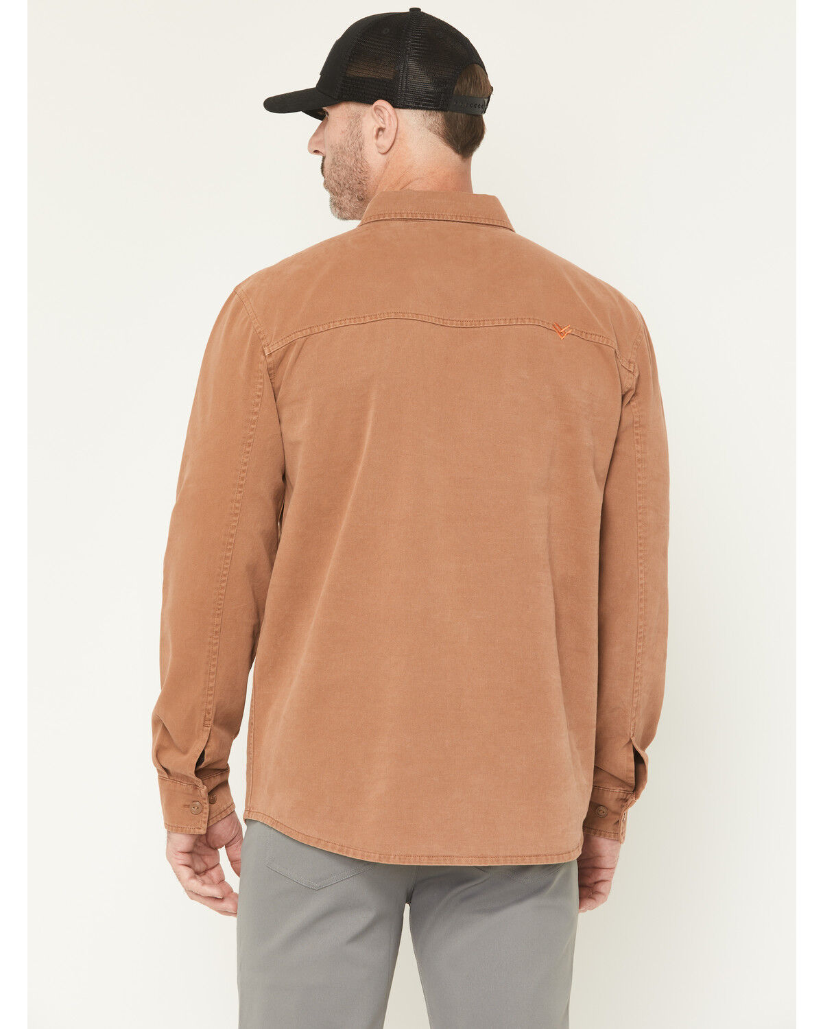Image #4 - Hawx Men's Sal Twill Solid Button-Down Work Shirt Jacket, Rust Copper, hi-res