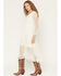 Image #2 - Shyanne Women's Hillside Button Front Embroidered Mesh Midi Dress, Ivory, hi-res