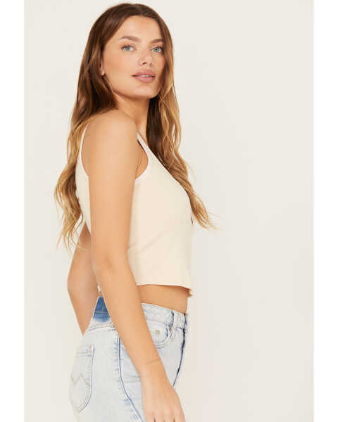 Image #2 - Cleo + Wolf Women's Cropped Ribbed Tank Top, Sand, hi-res