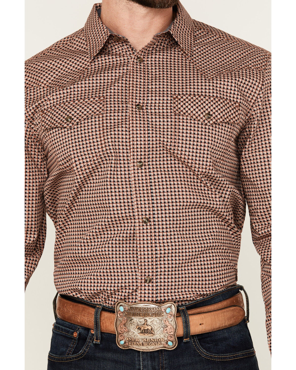 Image #3 - Cody James Men's Ramon Plaid Print Long Sleeve Snap Western Shirt - Big, Brown, hi-res