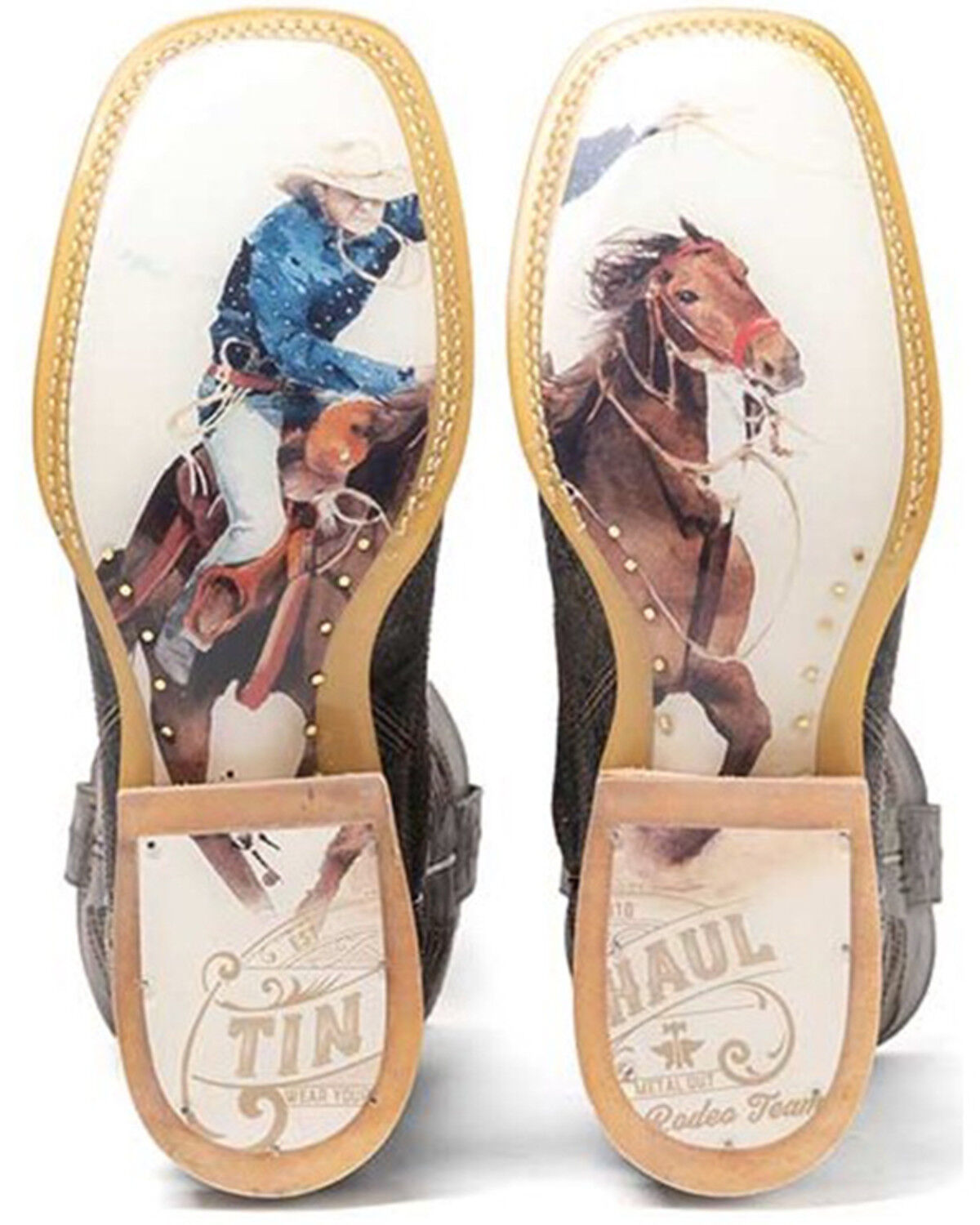 Image #2 - Tin Haul Men's Latidudes Western Boots - Broad Square Toe, Black, hi-res