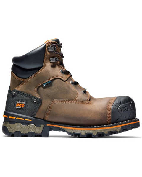 Image #2 - Timberland Men's 6" Boondock Waterproof Work Boots - Composite Toe , Brown, hi-res