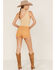 Image #3 - Understated Leather Women's Elvis Rhinestone Denim Shorts, Rust Copper, hi-res