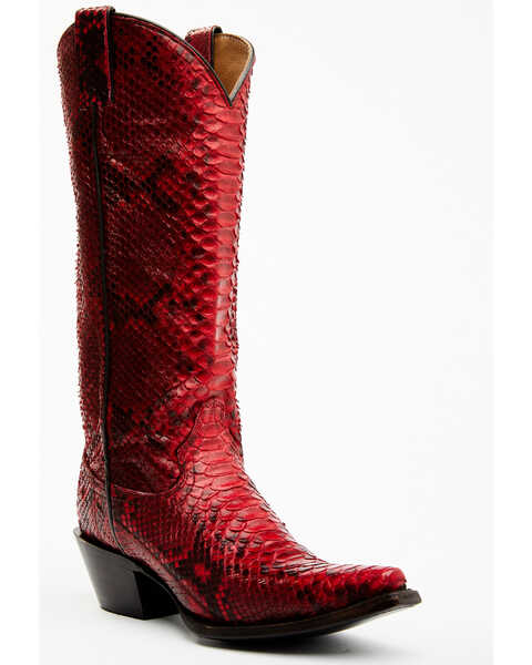 Idyllwind Women's Slay Exotic Python Tall Western Boots - Snip Toe, Red, hi-res