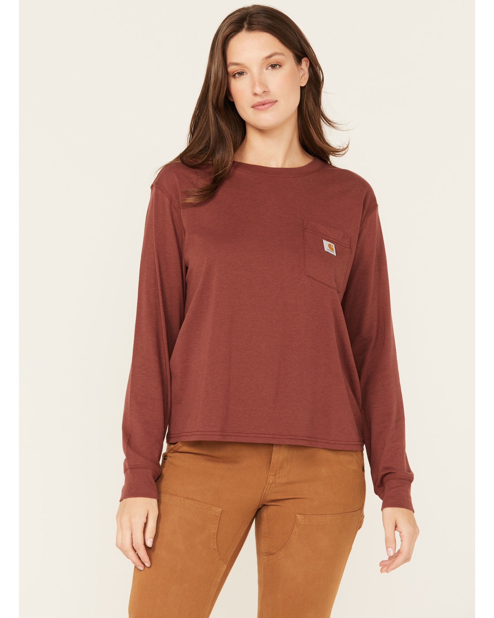 Carhartt Women s Loose Fit Lightweight Long Sleeve Pocket T Shirt Sheplers