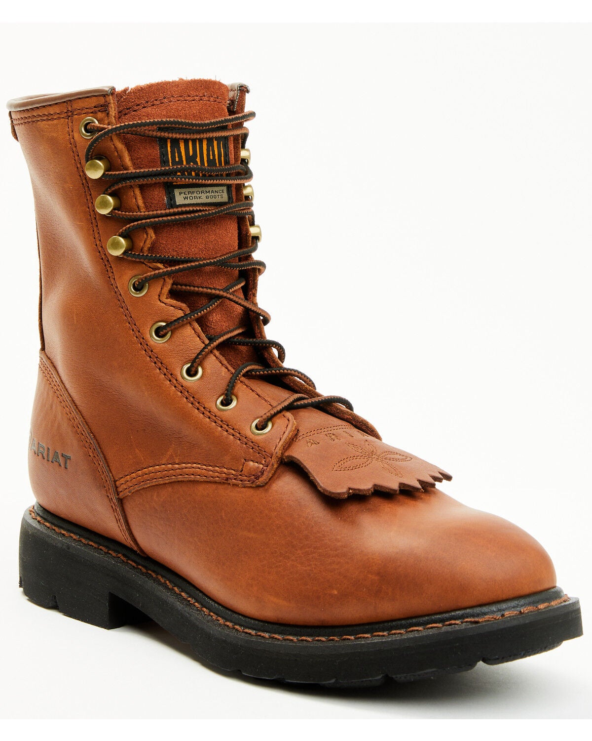 Ariat Men's Cascade 8" Lace-Up Work Boots - Soft Toe, Bronze, hi-res