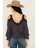 Image #4 - Wild Moss Women's Cold Shoulder Top, Navy, hi-res
