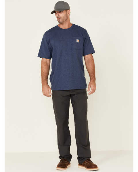 Image #4 - Carhartt Men's Loose Fit Heavyweight Logo Pocket Work T-Shirt, Dark Blue, hi-res