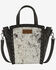 Image #1 - Wrangler Women's Cowhide Embossed Crossbody Tote Bag, Black, hi-res