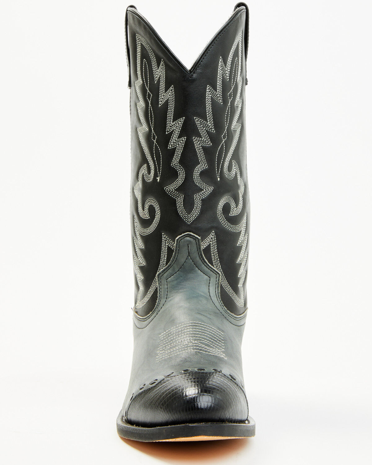 Image #4 - Laredo Men's Lizard Print Wingtip Western Boots - Round Toe, Grey, hi-res