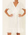 Very J Women's Eyelet Ruffle Surplice Dress, White, hi-res