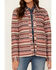 Image #3 - Shyanne Women's Southwestern Print Zig Zag Quilted Shacket, Dark Red, hi-res
