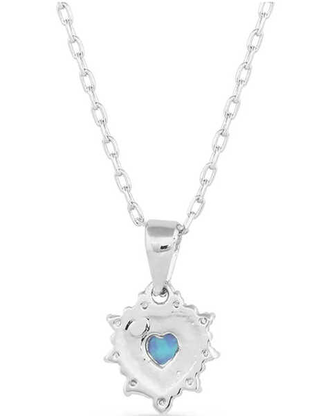 Image #2 - Montana Silversmiths Women's Royal Heart Opal Necklace, Silver, hi-res