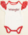 Image #1 - Wrangler Infant Girls' Logo Paisley Short Sleeve Snap Onesie, White, hi-res