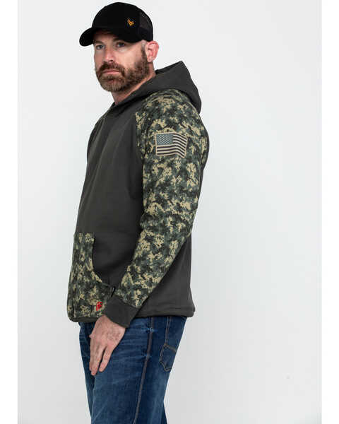 Image #3 - Ariat Men's FR Durastretch Camo Patriot Work Hooded Sweatshirt , Camouflage, hi-res