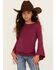 Image #1 - Shyanne Girls' Bell Sleeve Ruched Side Top, Fuchsia, hi-res