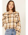 Image #2 - Shyanne Women's Plaid Print Long Sleeve Flannel Button Down Shirt, Sand, hi-res