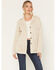 Image #1 - Shyanne Women's Solid Fringe Button-Down Sweater, Oatmeal, hi-res