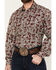 Image #3 - Stetson Men's Paisley Print Long Sleeve Pearl Snap Western Shirt, Maroon, hi-res