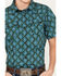 Image #3 - Cody James Boys' Diamond Geo Print Short Sleeve Western Snap Shirt, Dark Green, hi-res
