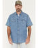 Image #1 - Wrangler Men's Brushpopper Vintage Denim Short Sleeve Snap Western Shirt, Medium Wash, hi-res