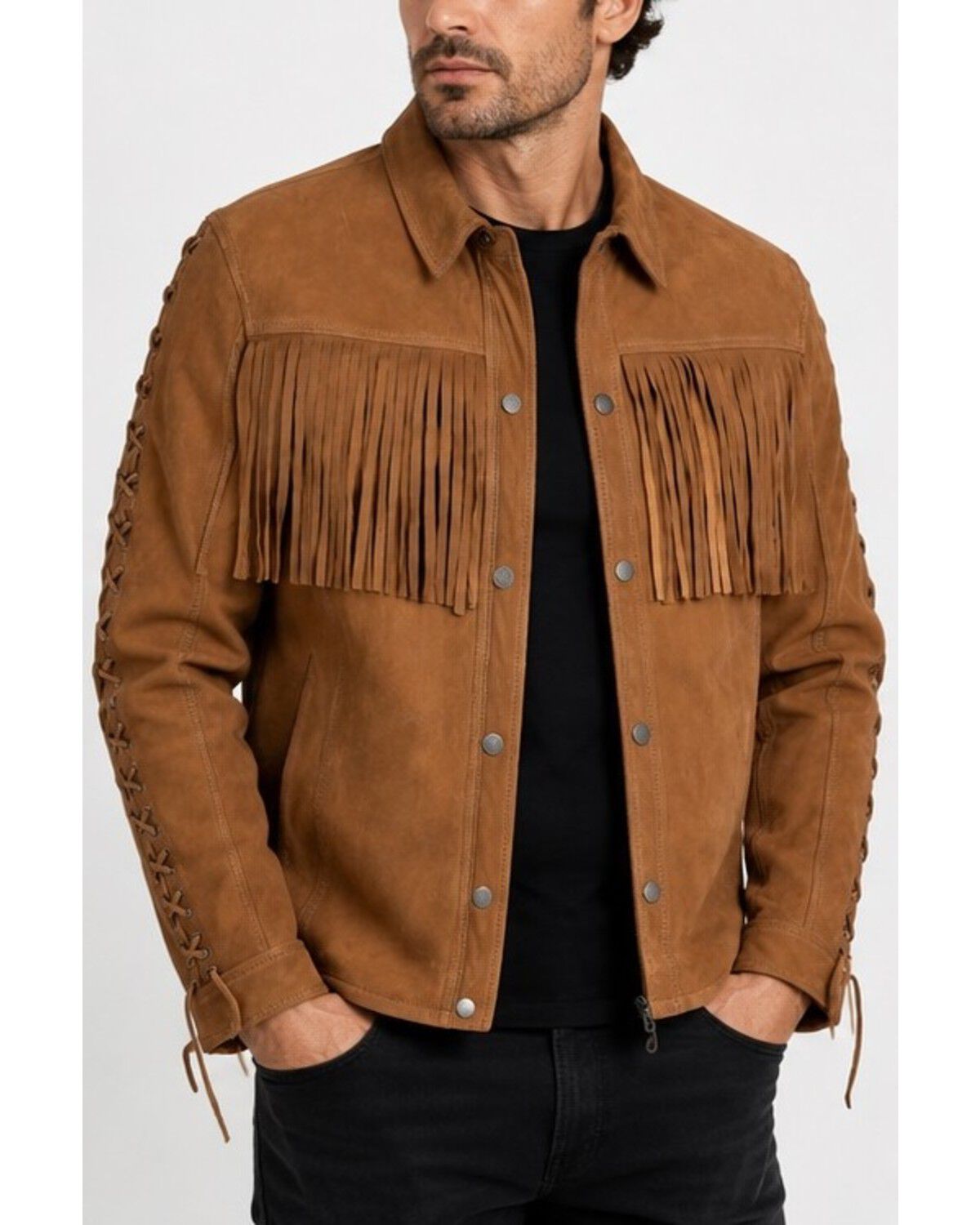 Image #1 - Mauritius Leather Men's Bufort Suede Leather Jacket, Cognac, hi-res