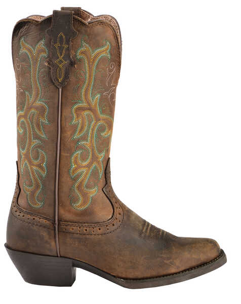 Justin Stampede Women's Durant Cowgirl Boots - Square Toe, Sorrel, hi-res