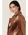 Image #2 - Rock & Rock Denim Women's Suede Fringe Jacket, Brown, hi-res