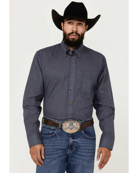 Wrangler Men's Riata Plaid Print Long Sleeve Button-Down Western Shirt , Multi, hi-res