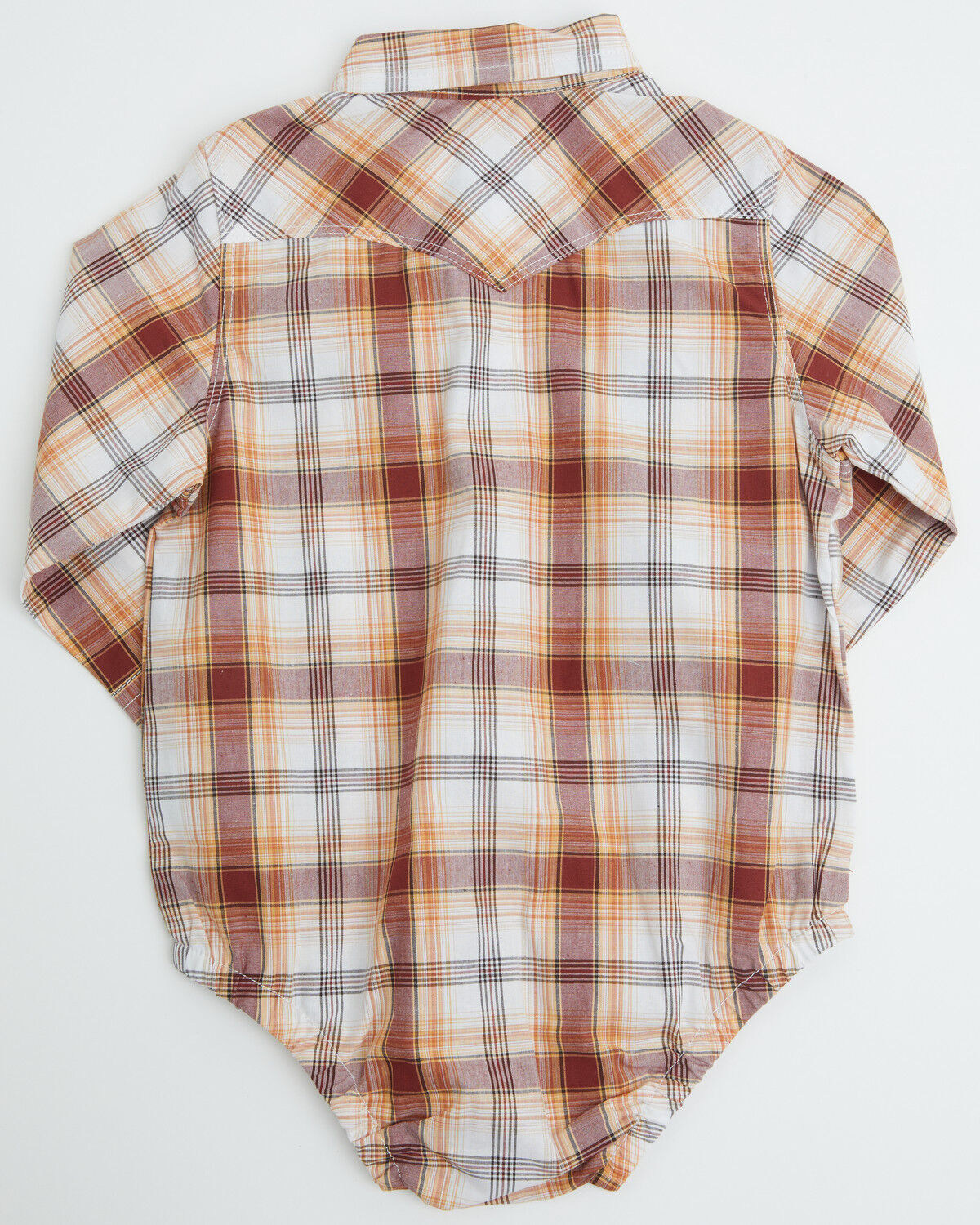 Image #3 - Wrangler Infant Boys' Plaid Print Long Sleeve Snap Onesie, Brown, hi-res