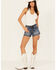 Image #3 - Shyanne Women's Medium Wash Mid Rise Novelty Pocket Comfort Stretch Shorts, Medium Wash, hi-res