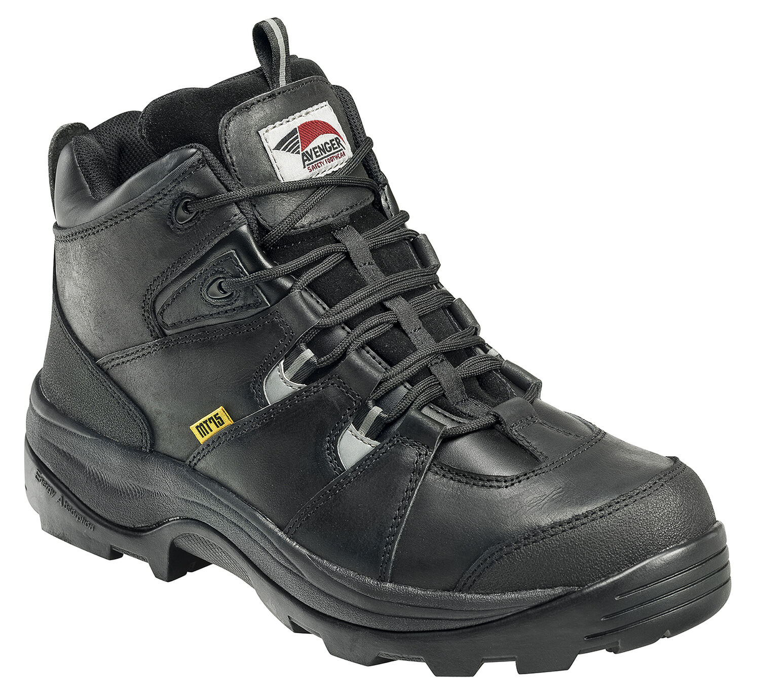 Image #1 - Avenger Men's Work Boots - Steel Toe, Black, hi-res