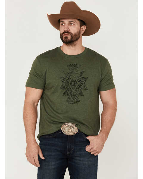 Image #1 - Cody James Men's Monument Valley Diamond Graphic Short Sleeve T-Shirt , Olive, hi-res