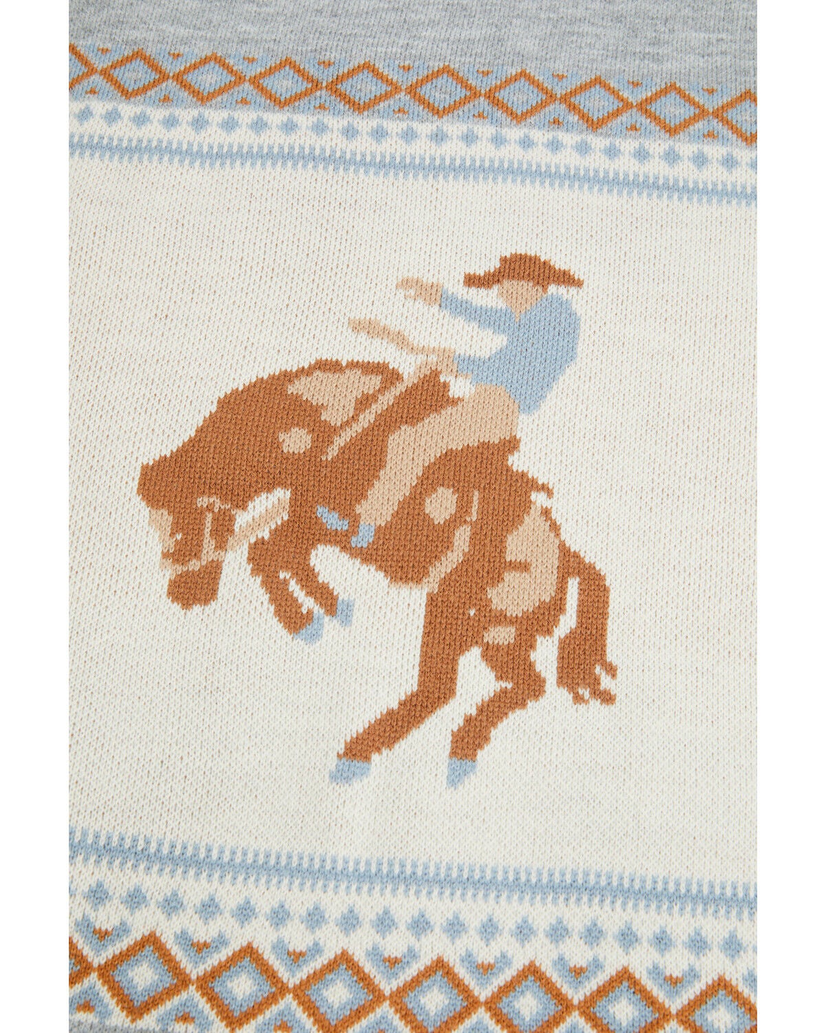 Image #2 - Idyllwind Women's Appaloosa Southwestern Knit Scarf, Cream/blue, hi-res