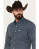 Image #2 - Cinch Men's Geo Print Long Sleeve Button-Down Western Shirt, Navy, hi-res