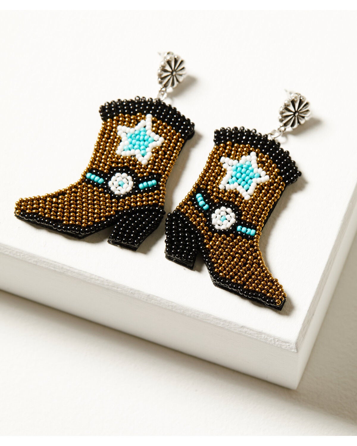 Idyllwind Women's Roundup Boot Beaded Earrings, Bronze, hi-res