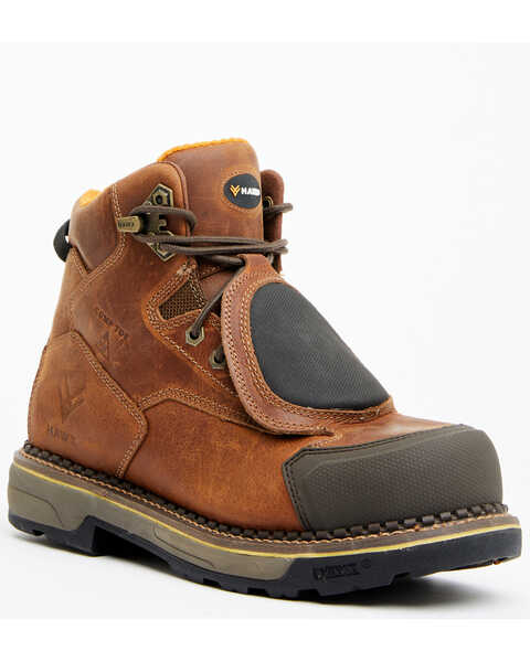 Image #1 - Hawx Men's External Met Guard Work Boots - Composite Toe , Brown, hi-res