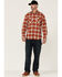 Carhartt Men's Plaid Print Rugged Flex Relaxed Lightweight Long Sleeve Snap Western Flannel Shirt , Red, hi-res